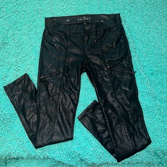 White House Black Market Moto Pleather Skinny Jean - Picture 2 of 5